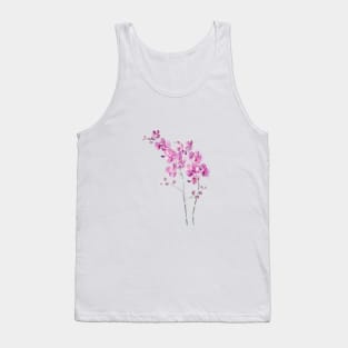 pinkish purple orchid flowers watercolor and ink Tank Top